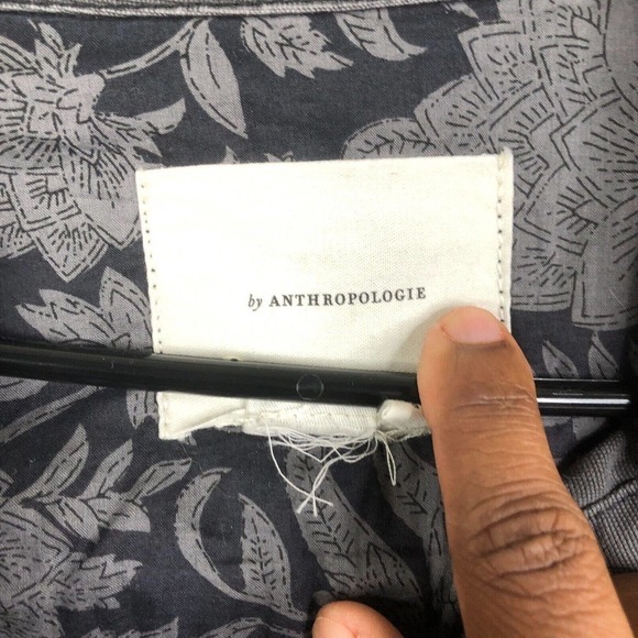 Anthropologie Utility Jacket Womens Small Gray Cotton Distressed Button Casual - Picture 4 of 9